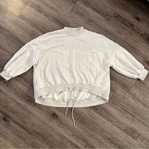Nap Drawstring Hem Cotton Sweatshirt